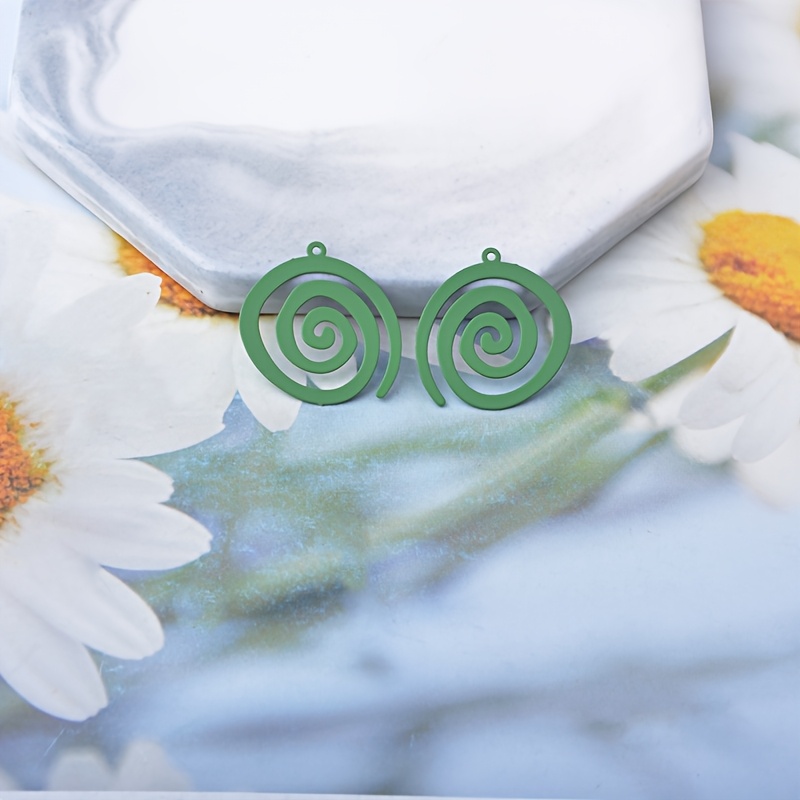 20pcs Copper Alloy Painted Multicolor Spiral Charms Set